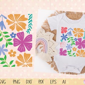 Flower svg Floral Boho svg  Wildflower svg files for sublimation wildflower print digital download flowers tshirt design flower print png.