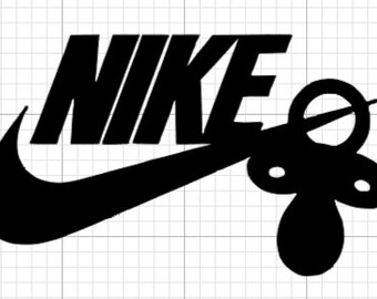 nike logo with pacifier