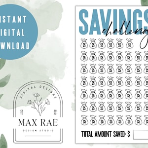 5 Dollar Savings Challenge Card Printable A6