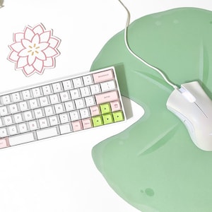 Lily Pad Green Mouse Pad and Lily Coaster Bundle