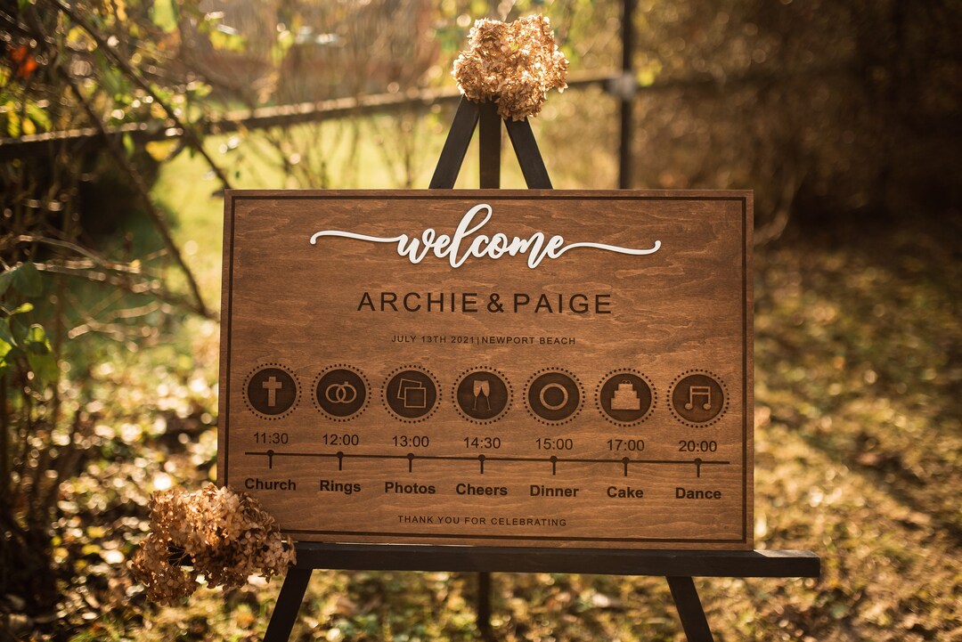 Wedding Sign Wedding Program Wooden Signs Wedding Checklist