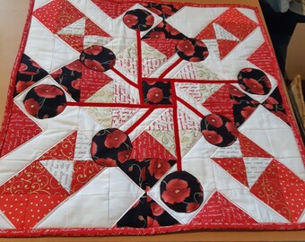 Quilt Mohnblumen 45 x 45 cm