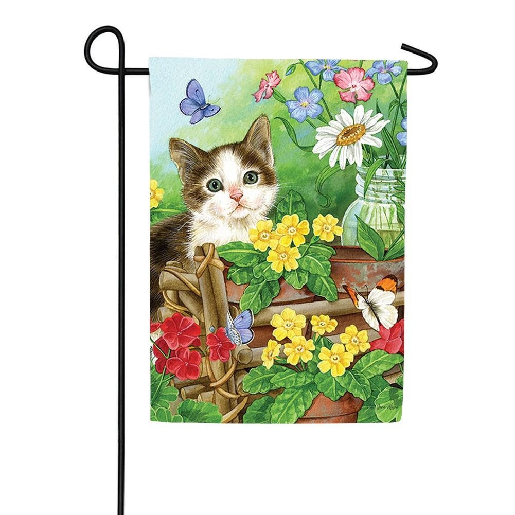 Garden Cat Double Sided Garden Flag House Flag Etsy
