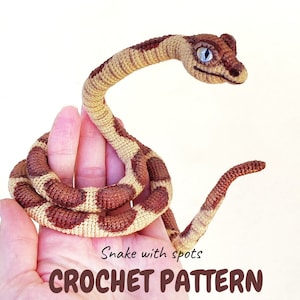 Snake CROCHET PATTERN , amigurumi toy,  realistic reptile.