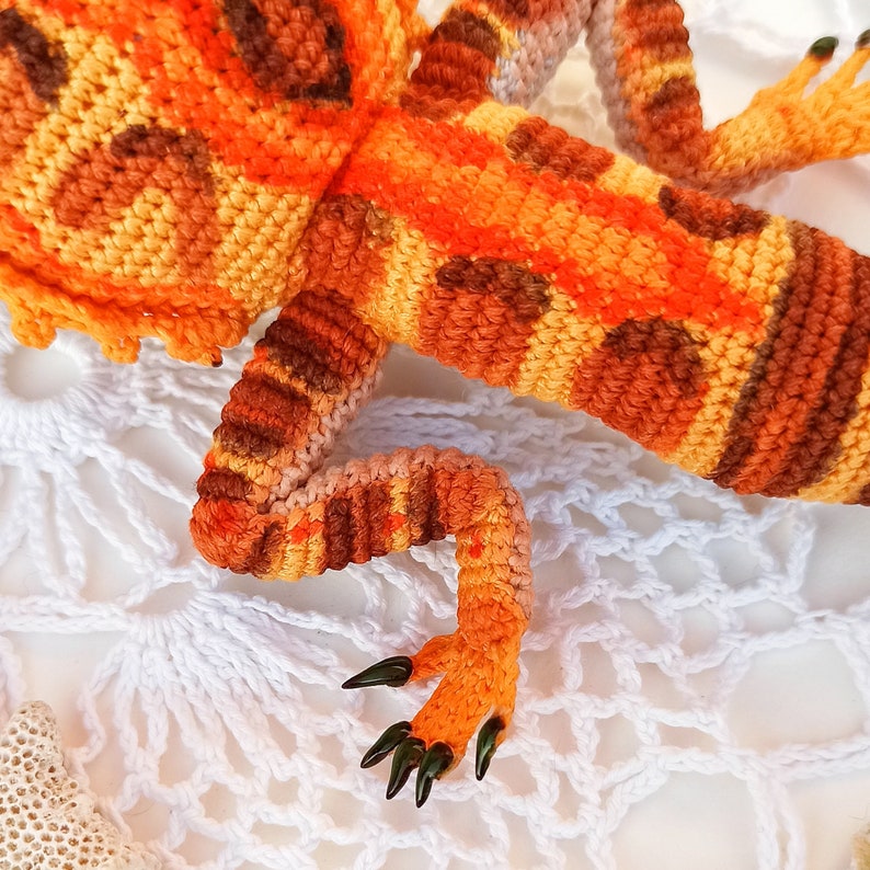 CROCHET PATTERN Bearded dragon, agama, realistic amigurumi lizard, instant download, crochet tutorial. image 10