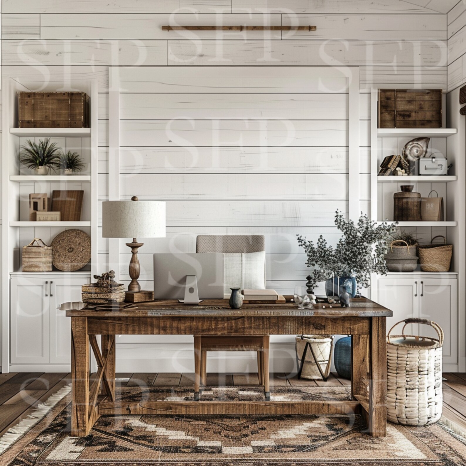 Rustic Farmhouse Home Office Wall Art Mockup 318 - Etsy