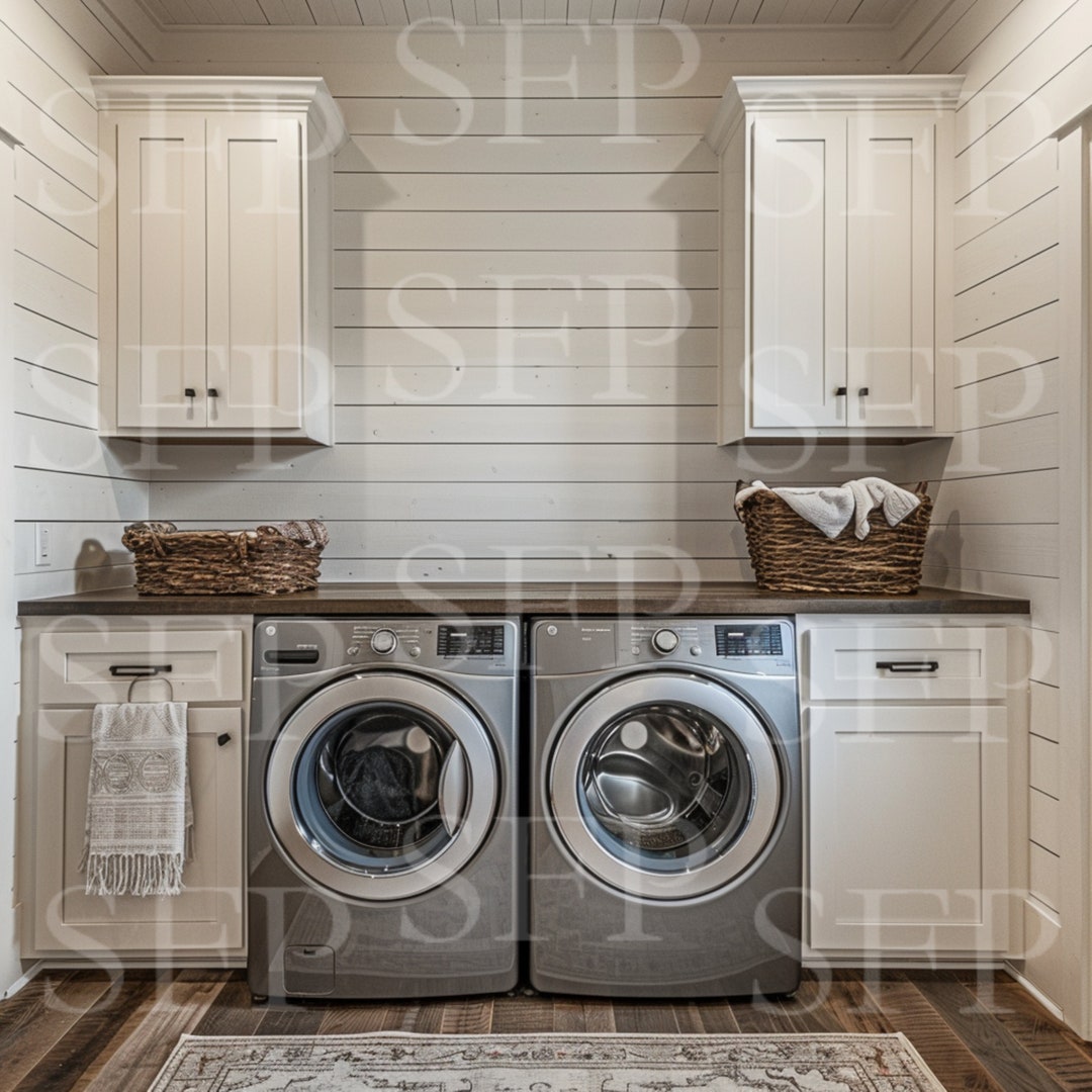Rustic Farmhouse Laundry Room Mockup 376 - Etsy