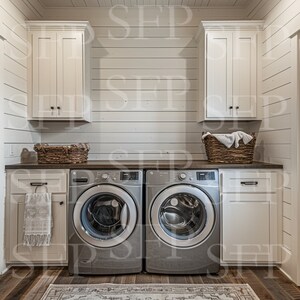 Rustic Farmhouse Laundry Room Mockup 376