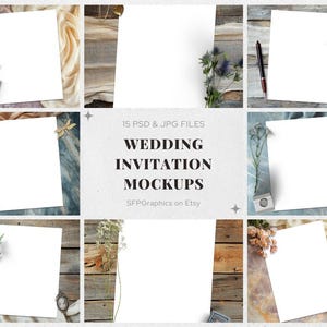 15 Pacote de convite de casamento Pacote de casamento Papelaria de casamento Mockup