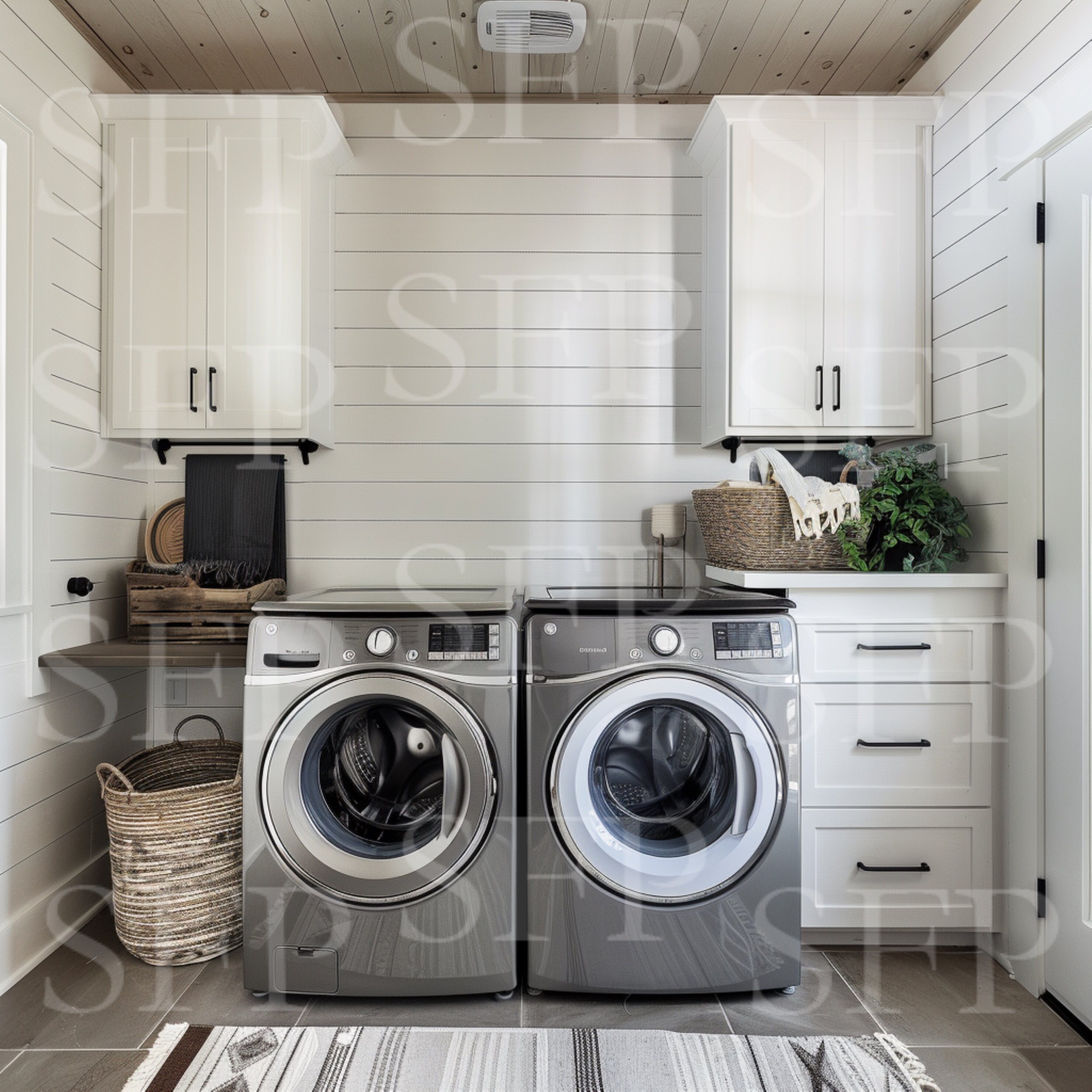 Rustic Farmhouse Laundry Room Mockup 381 - Etsy