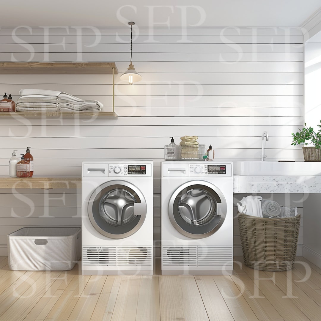 Rustic Farmhouse Laundry Room Mockup 392 - Etsy