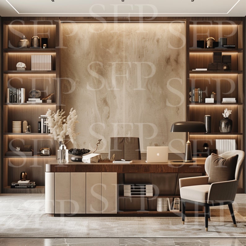 Modern Industrial Home Office Wall Art Mockup 319 - Etsy