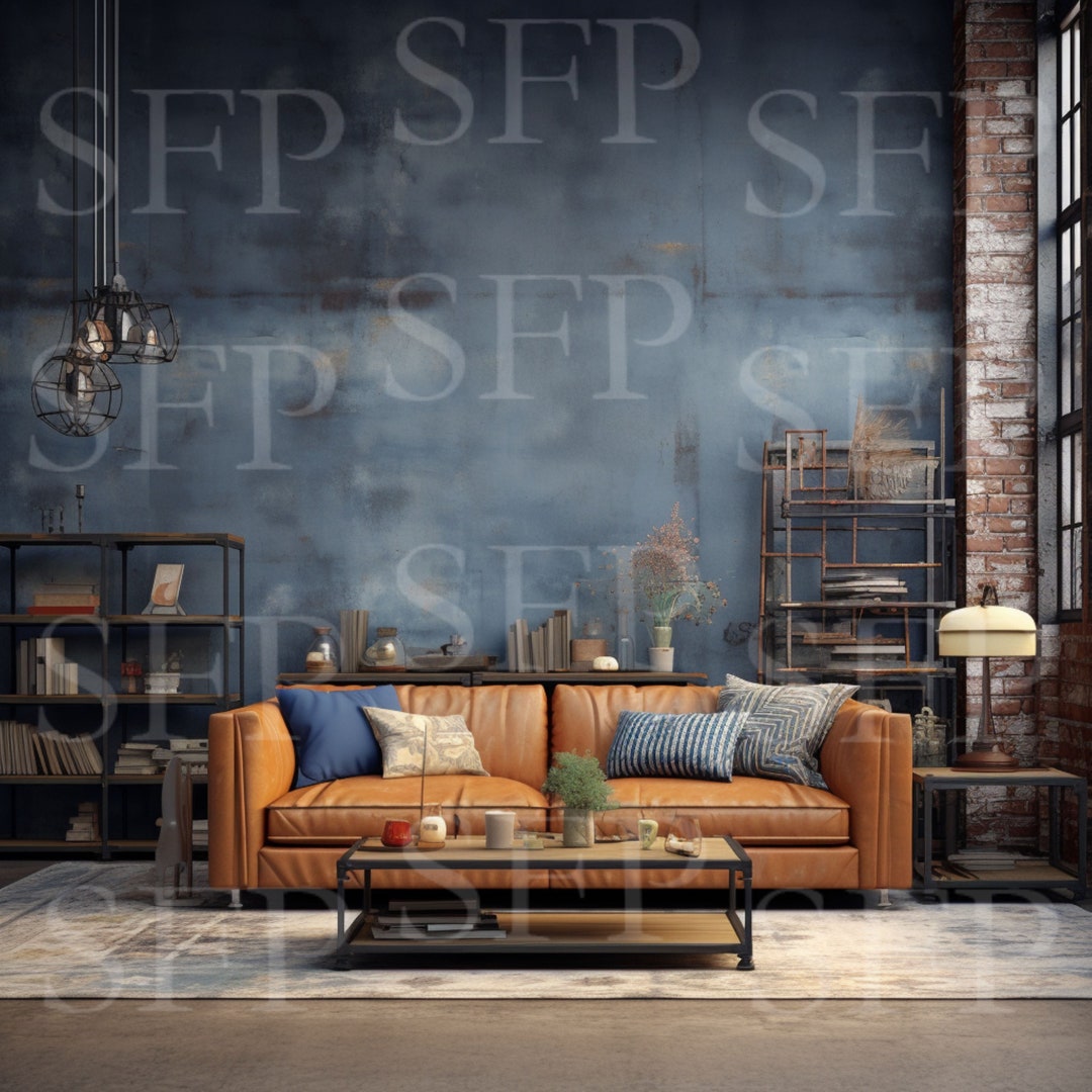 Modern Industrial Living Room Wall Art Mockup 151 Etsy