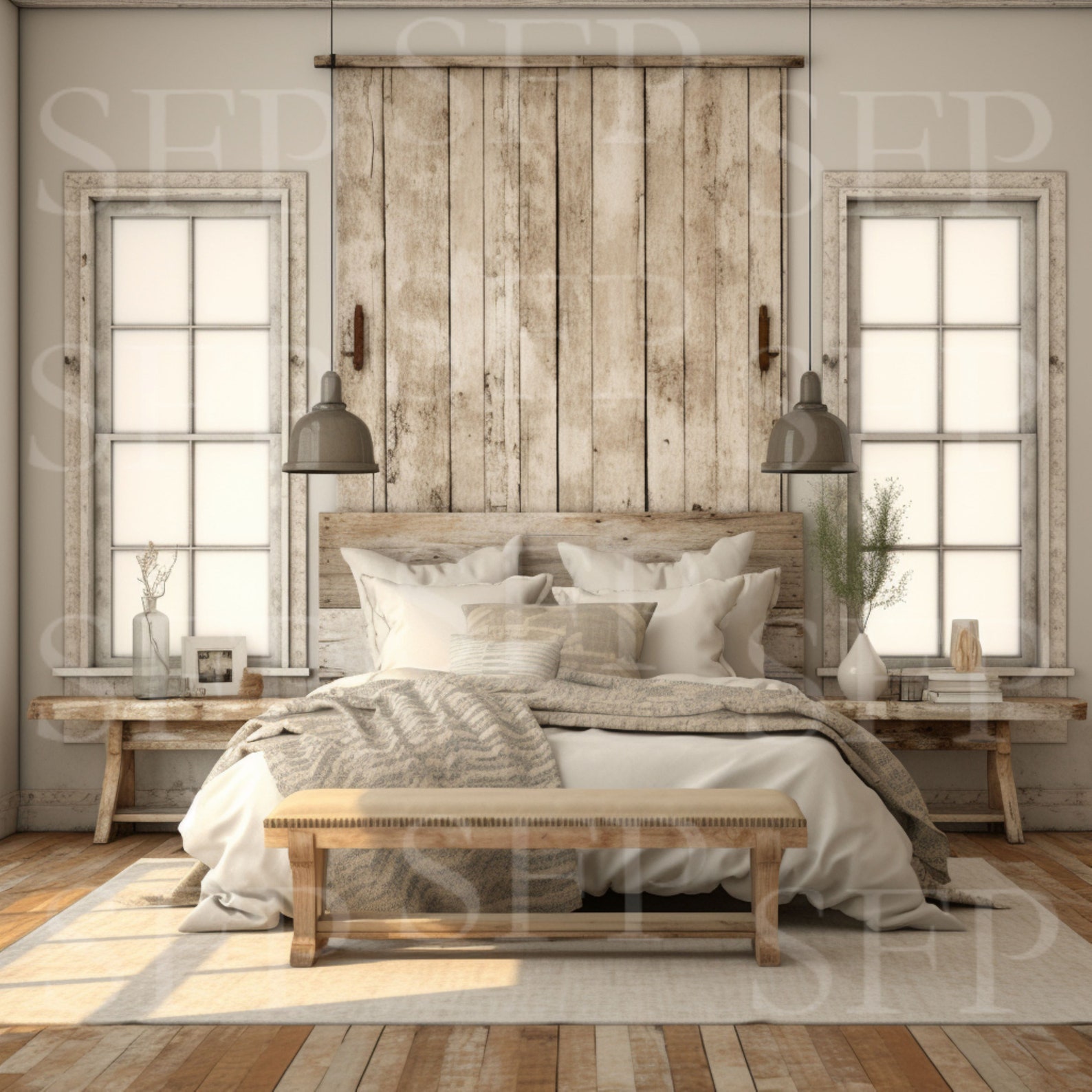 Rustic Farmhouse Bedroom Wall Art Mockup 170 - Etsy