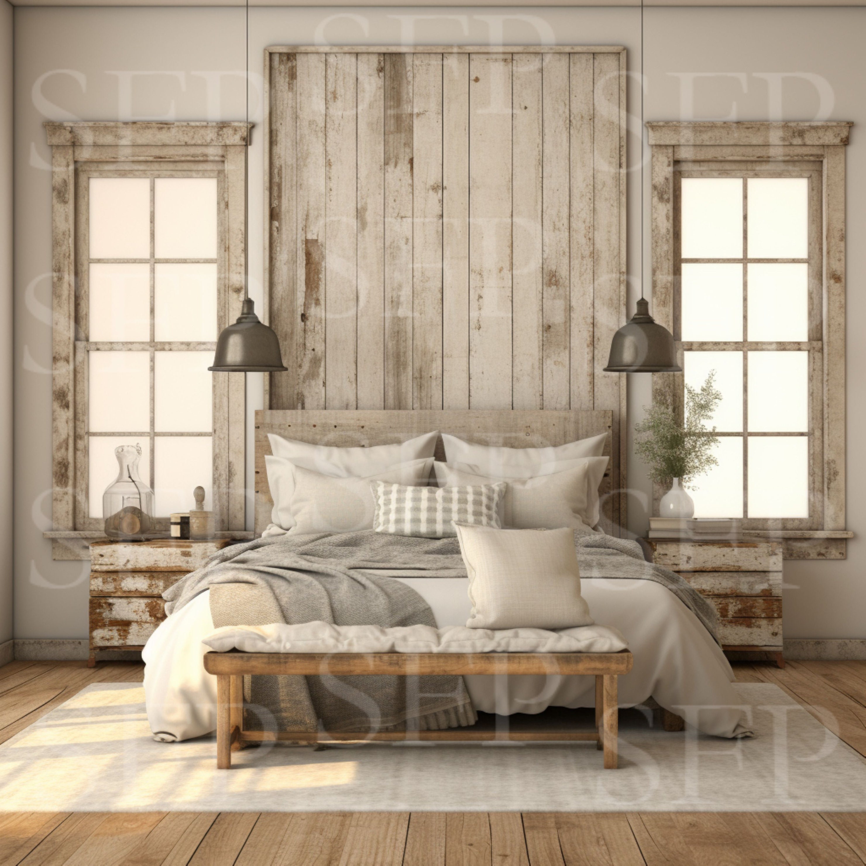 Rustic Farmhouse Bedroom Wall Art Mockup 171 - Etsy