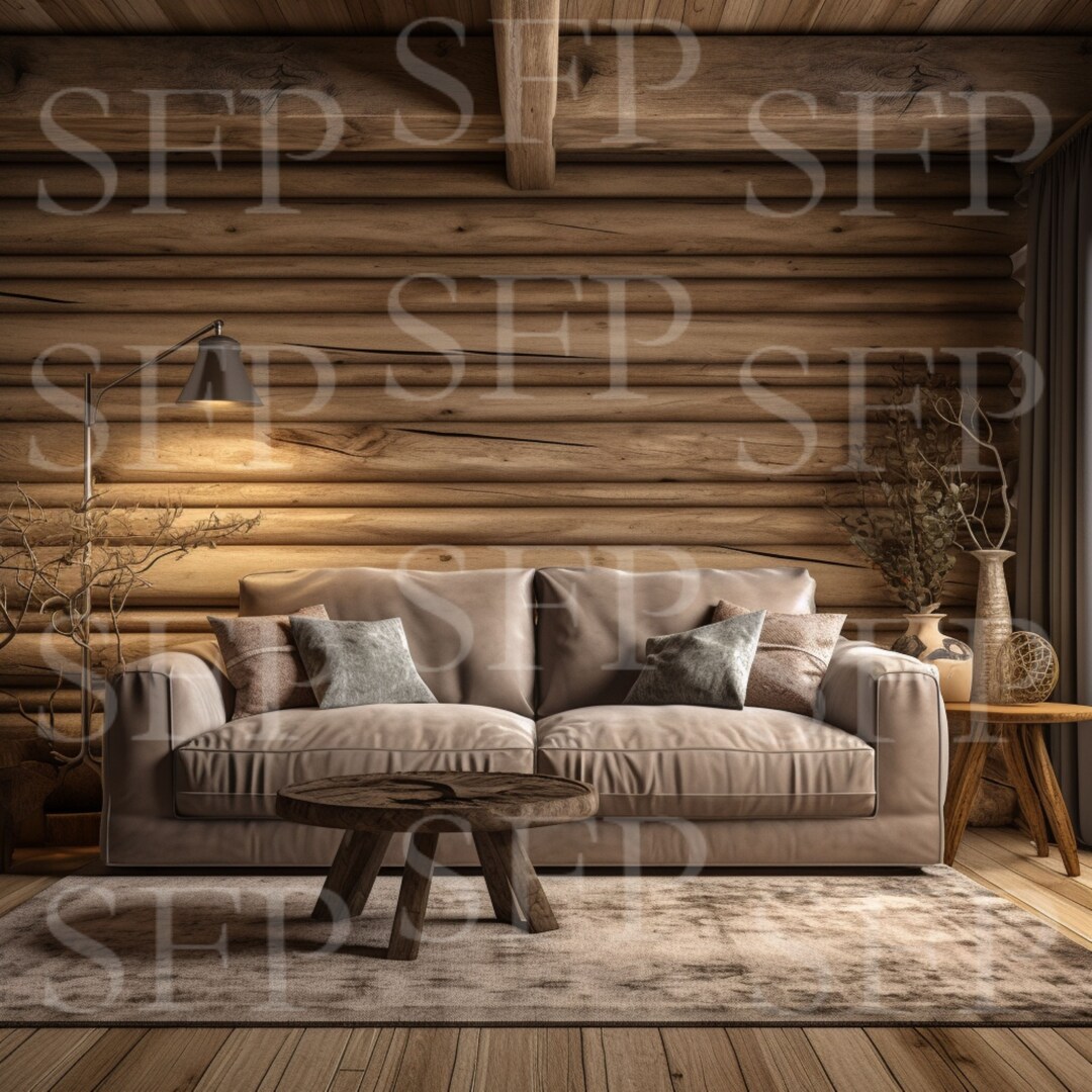 Rustic Cabin Living Room Wall Art Mockup 204 - Etsy