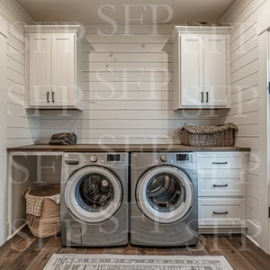 Rustic Farmhouse Laundry Room Mockup 375