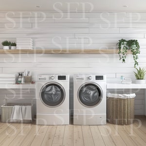 Rustic Farmhouse Laundry Room Mockup 395