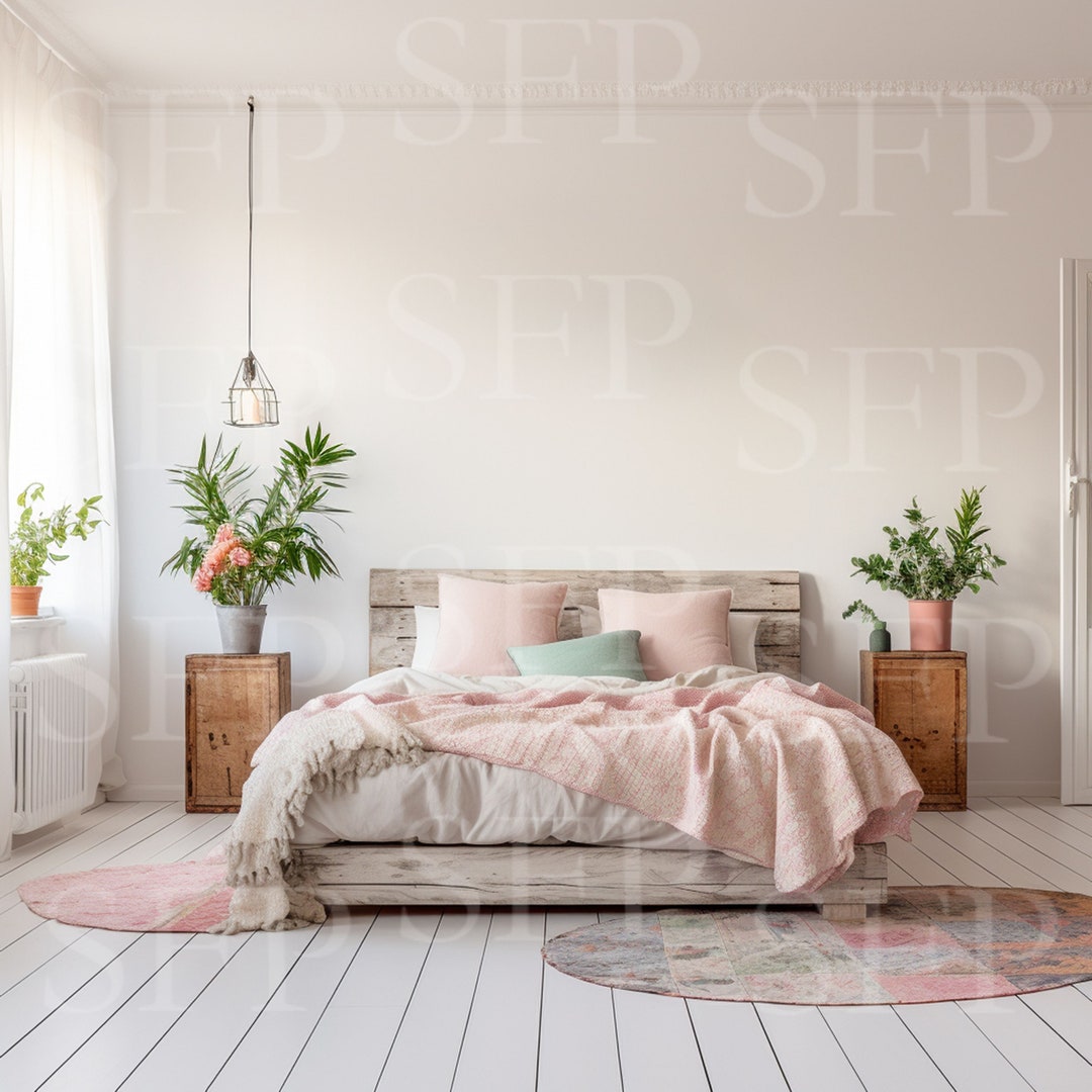 Rustic Shabby Chic Bedroom Wall Art Mockup 124 Etsy