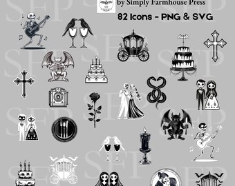 Gothic & Halloween Wedding Icon Clipart