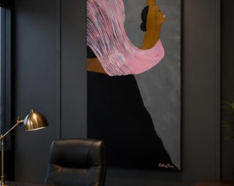 Leap of Faith | Original Figurative Painting | Acrylic on Canvas | Contemporary Symbolic Art | Large Statement Wall Art