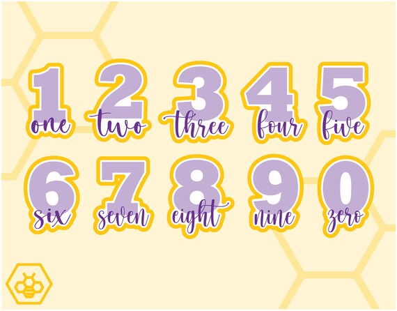 lettered numbers set etsy