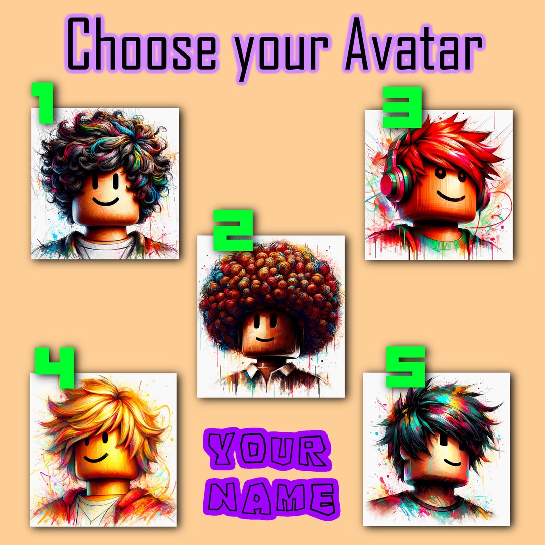 Customized Avatar Roblox Poster, Roblox Print, Personalized Roblox ...