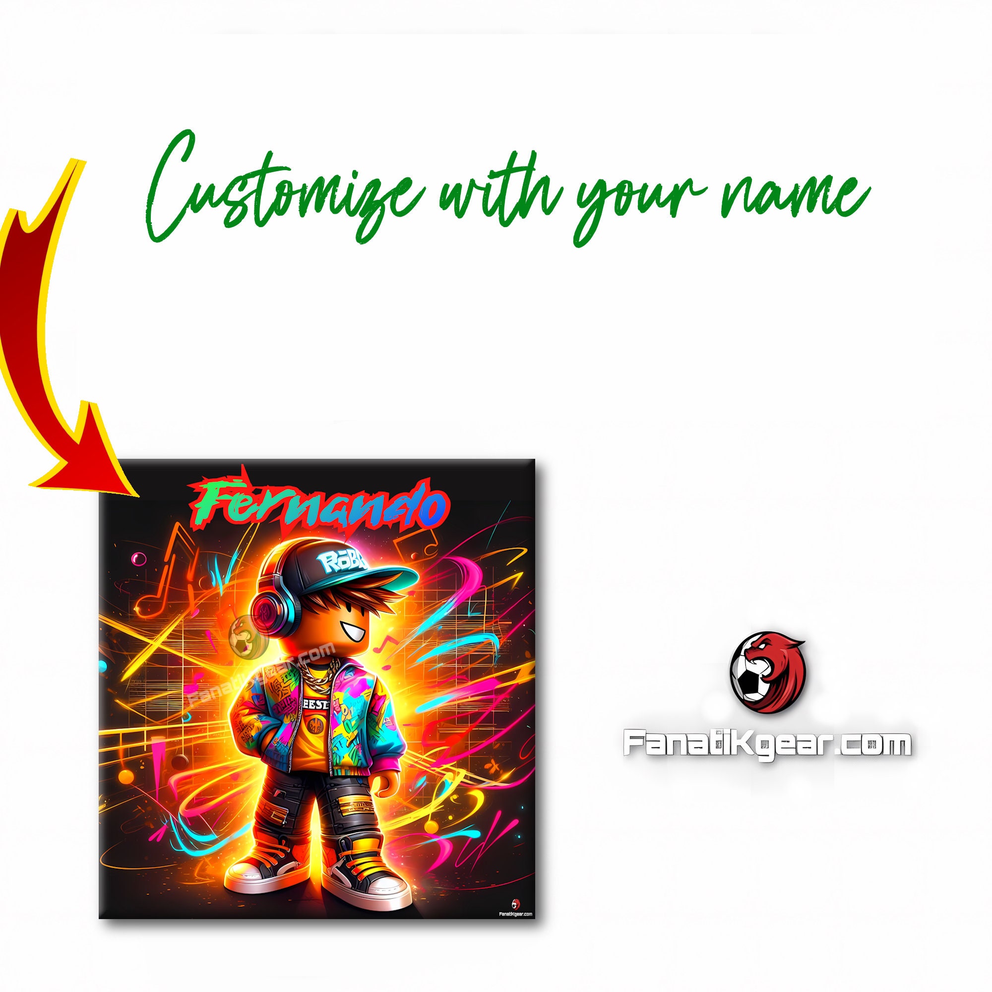 Roblox Custom Name , Roblox Birthday Gift, Personalized Roblox Print ...