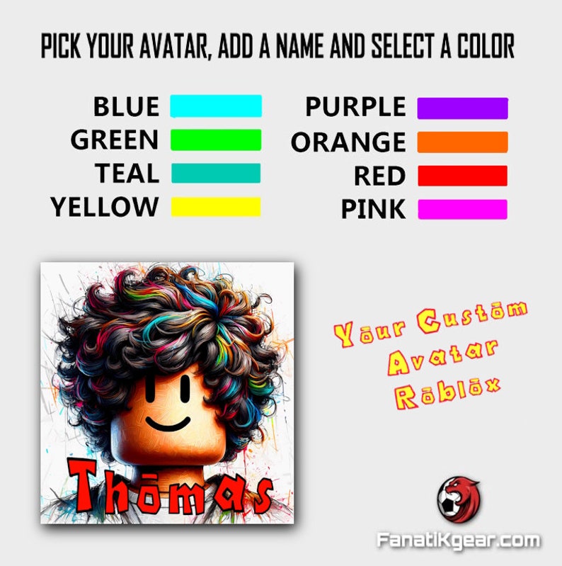 Customized Avatar Roblox Poster, Roblox Print, Personalized Roblox ...