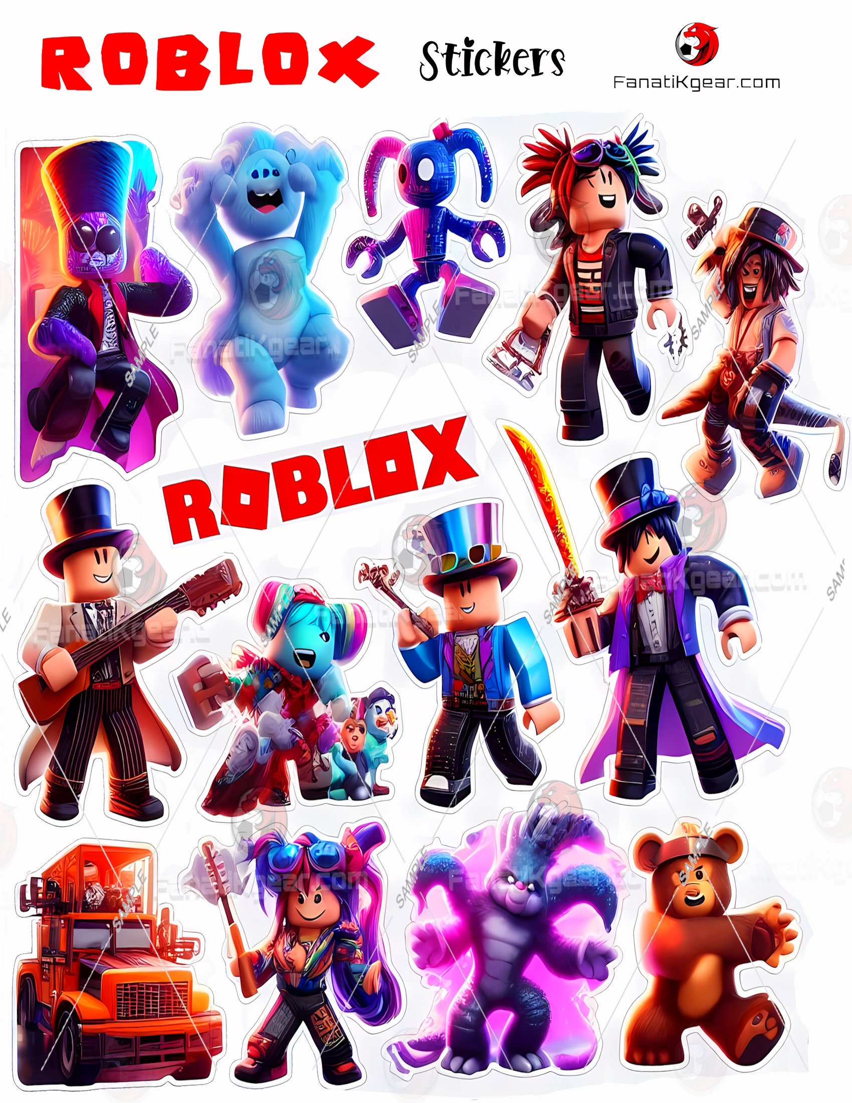 Roblox Stickers, 50 Roblox Printable, Digital Download, Gamers Boys ...