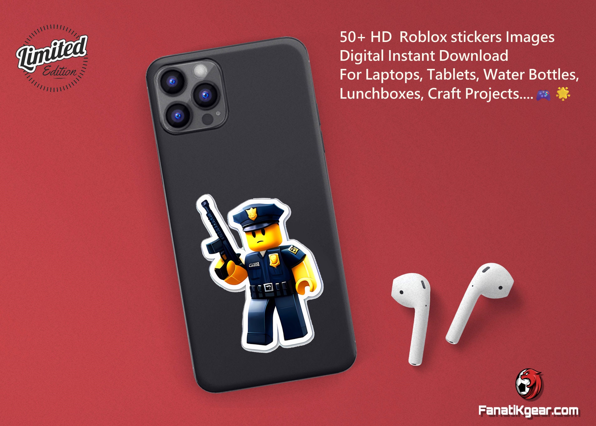 Roblox Stickers, 50 Roblox Printable, Digital Download, Gamers Boys ...