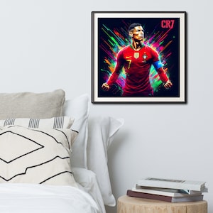 Cristiano Ronaldo Digital Print Printable Ronaldo Poster C Ronaldo CR7 poster GOAT Poster Prints Soccer Wall Art Soccer SVG files image 3