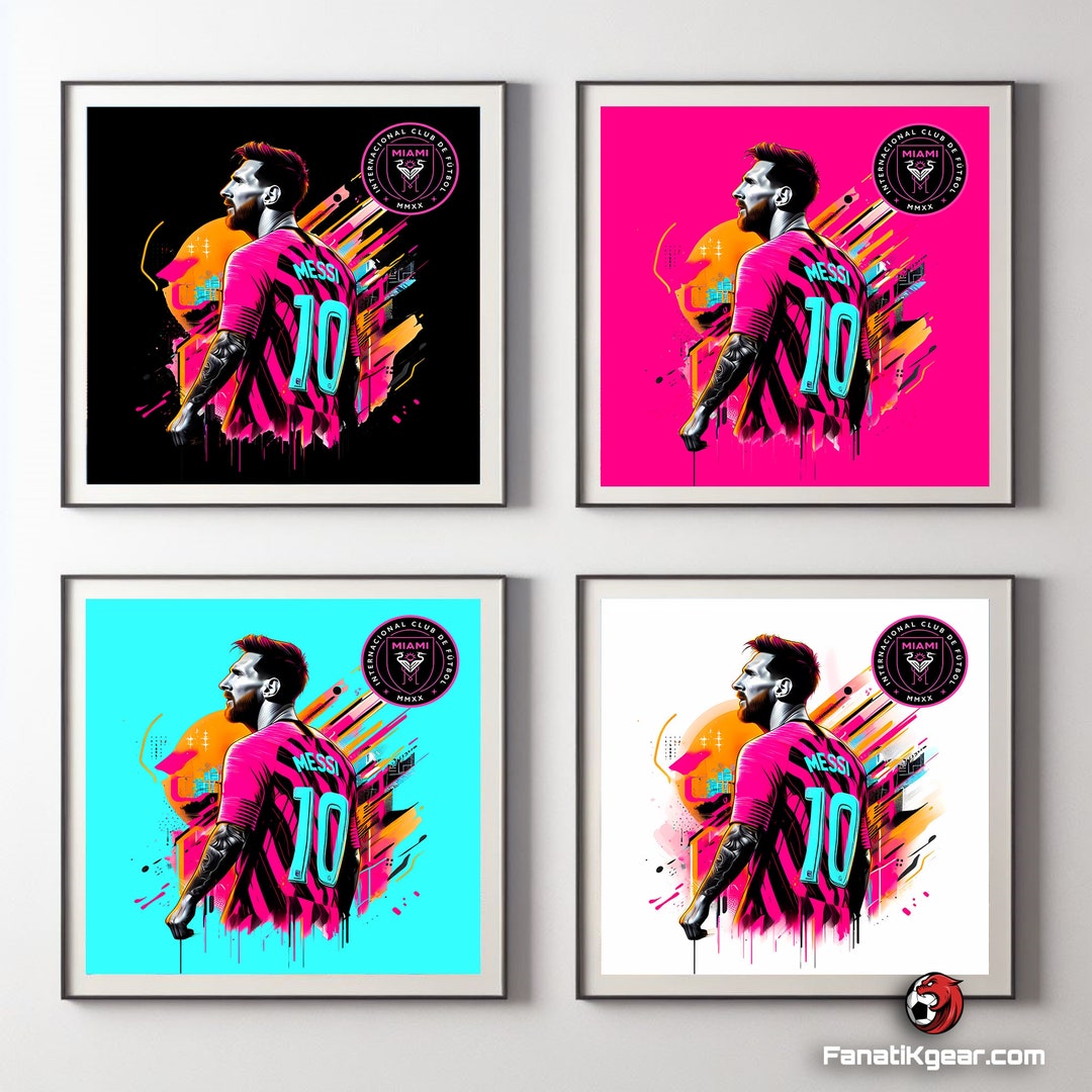 Messi Collectible Print, Set of 4 Prints Printable, Messi Poster, Messi ...