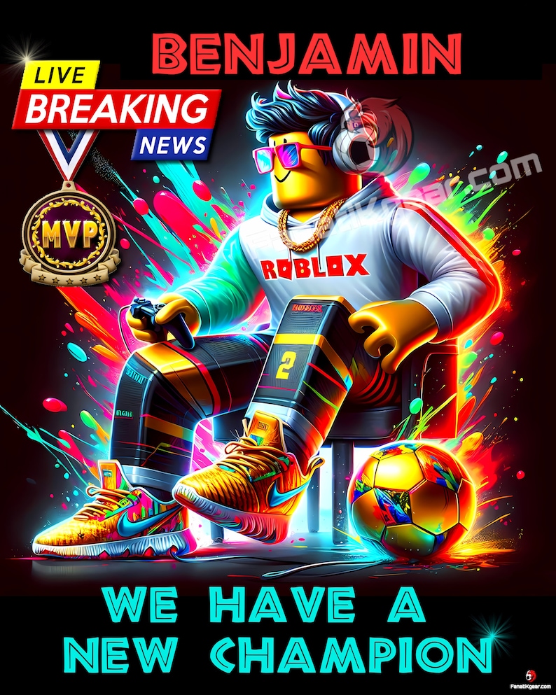 Customized Roblox Poster, Roblox Print, Personalized Roblox Print