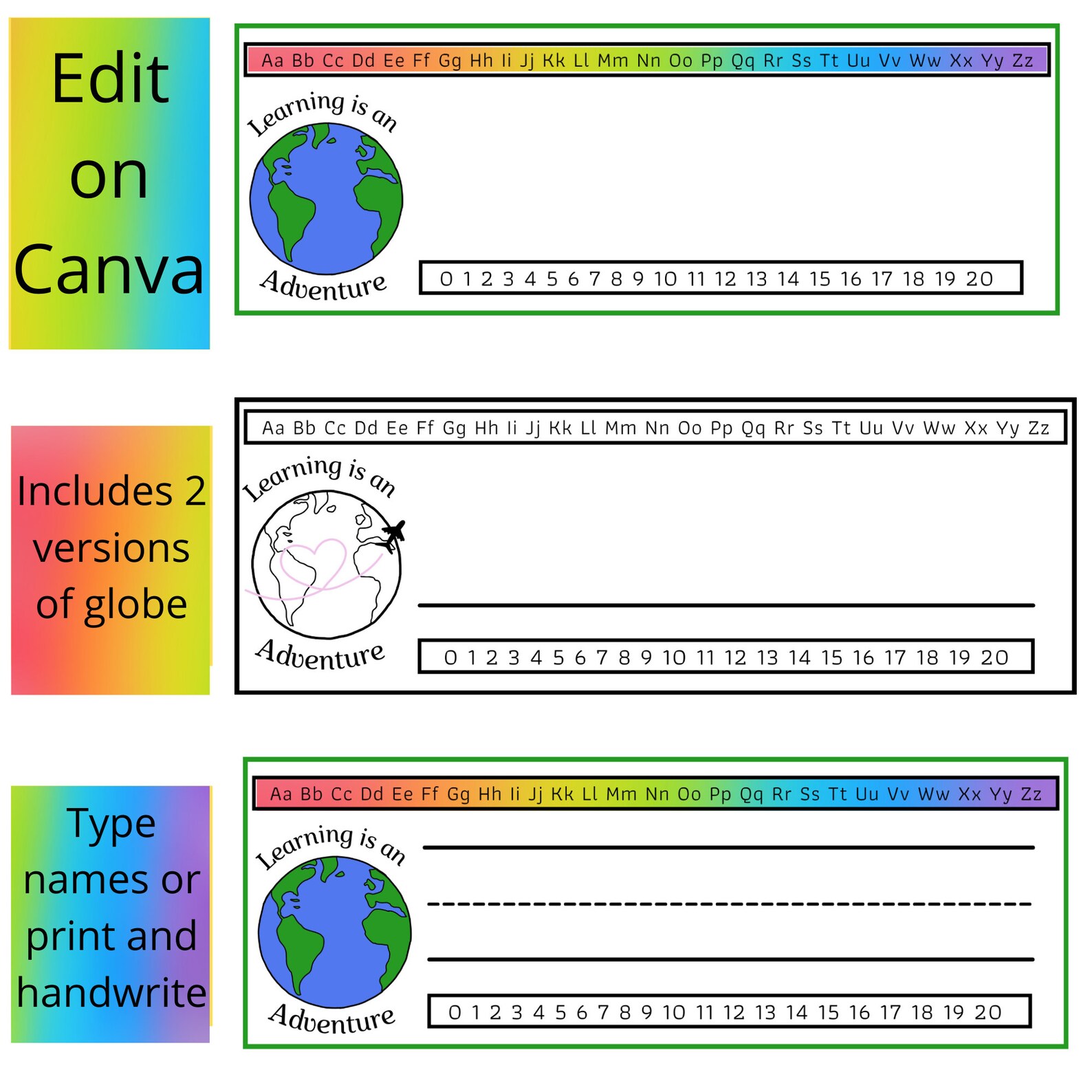 Editable Student Name Plate Printable Desk Name Tags Etsy
