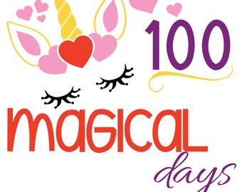 Eenhoorn 100 Dagen School SVG