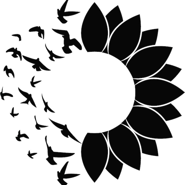 Sunflower with Birds