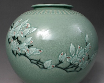 Korean Celadon Small Saucers Set Mint Green Pottery Ceramic Cup Gift 4PCS 