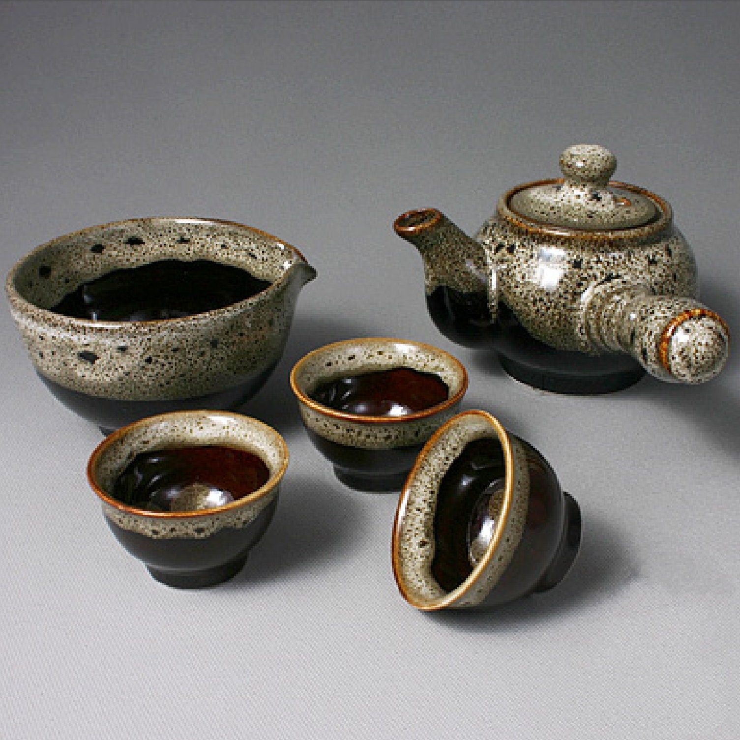Black Tea Pot & Teacup Set Handmade Korean Ceramics Asian Etsy