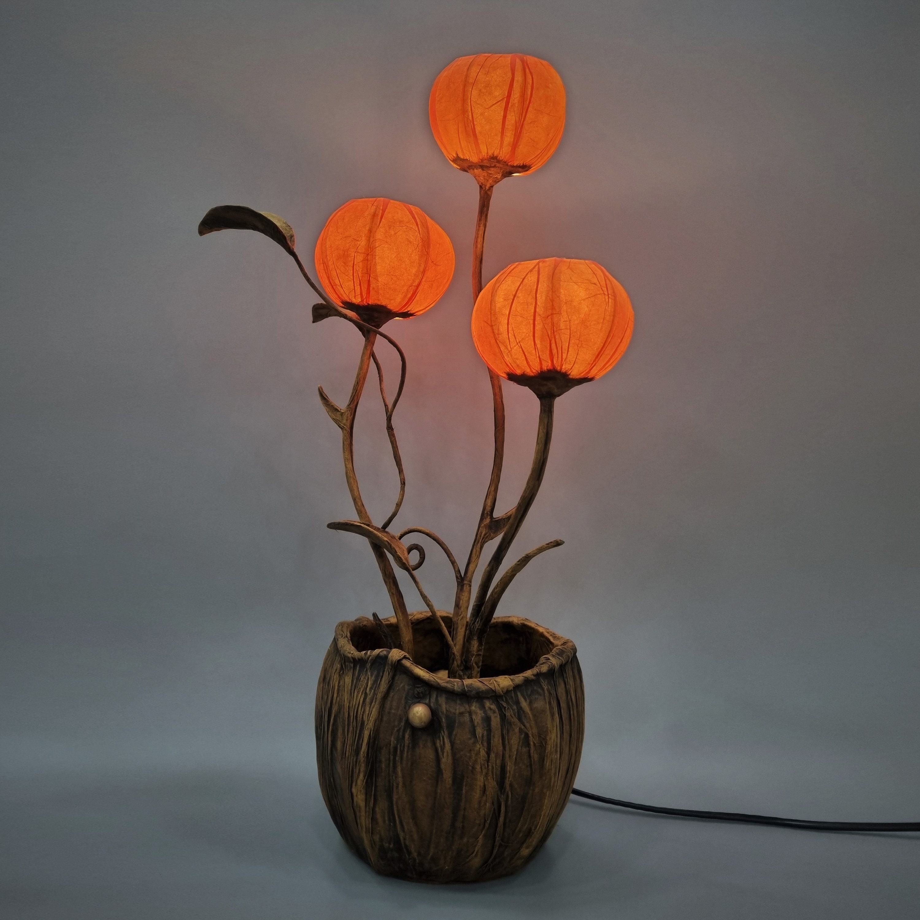 Handmade Mulberry Paper Flower Lamp 3 Flower Bulbs Etsy UK