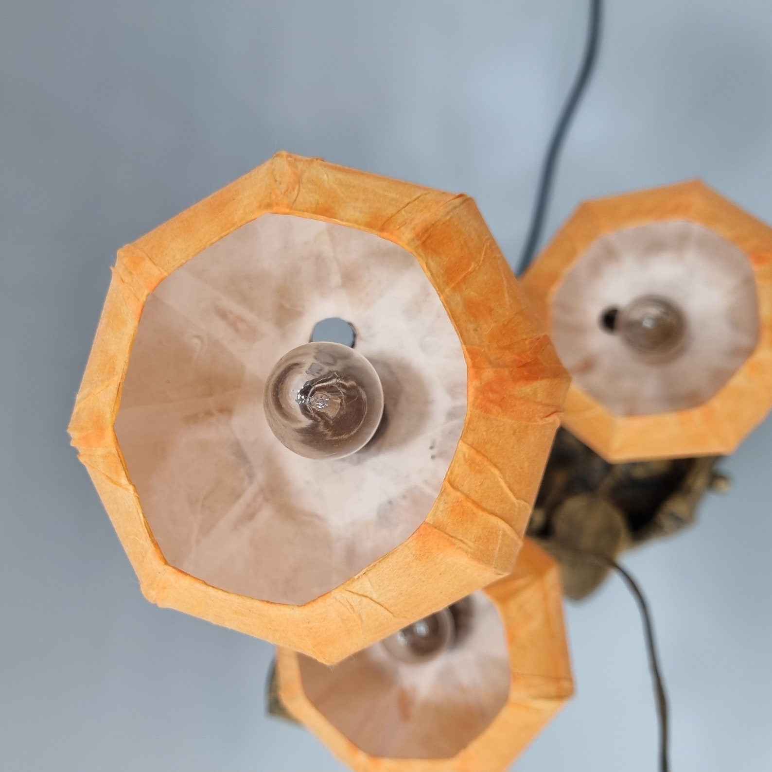 Handmade Mulberry Paper Flower Lamp 3 Flower Bulbs Etsy