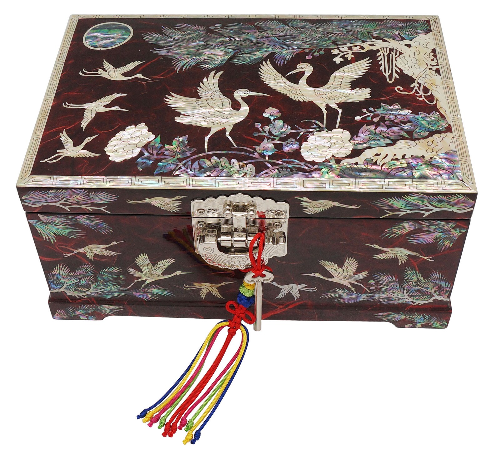 Korean Traditional Jewelry Box With Tassel and Mirror Mother Etsy