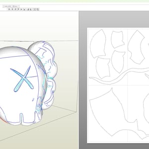 Kaws Cosplay Head Patterns for Pepakura and eva foam build.