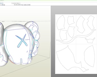 Kaws Cosplay Head Patterns for Pepakura and eva foam build.