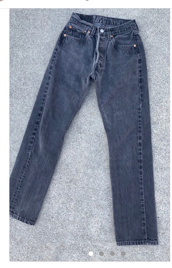 Vintage Levi jeans 501 washed black made in USA w2