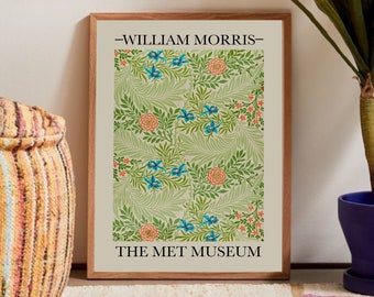 William Morris poster, William Morris Exhibition poster, Flower pattern, Flower poster, Art Print, William Morris Print