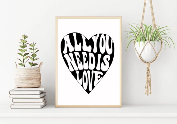 All You Need Is Love Print - The Beatles - Beatles Lyrics - From Magical Mystery Tour Album - Beatles Gift - Beatles Gift - Beatles Quotes