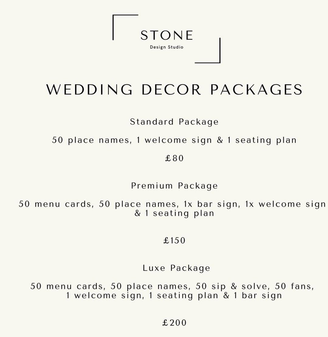 Wedding Decor Package - Etsy
