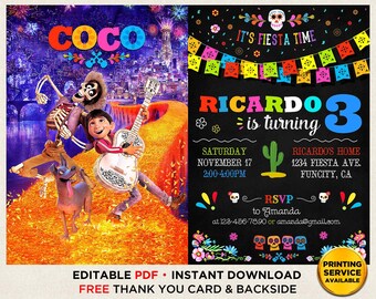 pic Coco Invitation Template Free coco invitation instant download etsy