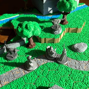 Paquete de inicio de fichas de terreno para D&D: 25 fichas, 198 hexágonos